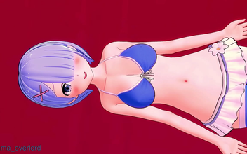 Experience The Allure Of Rem In A Bikini And High Socks